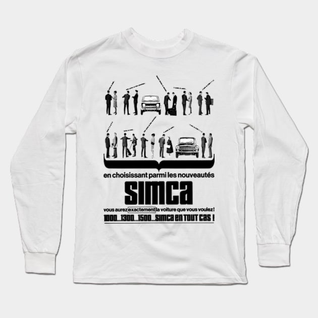 SIMCA RANGE - French ad Long Sleeve T-Shirt by Throwback Motors